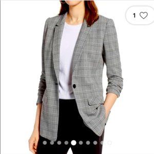 Women's Gray Plaid Blazer